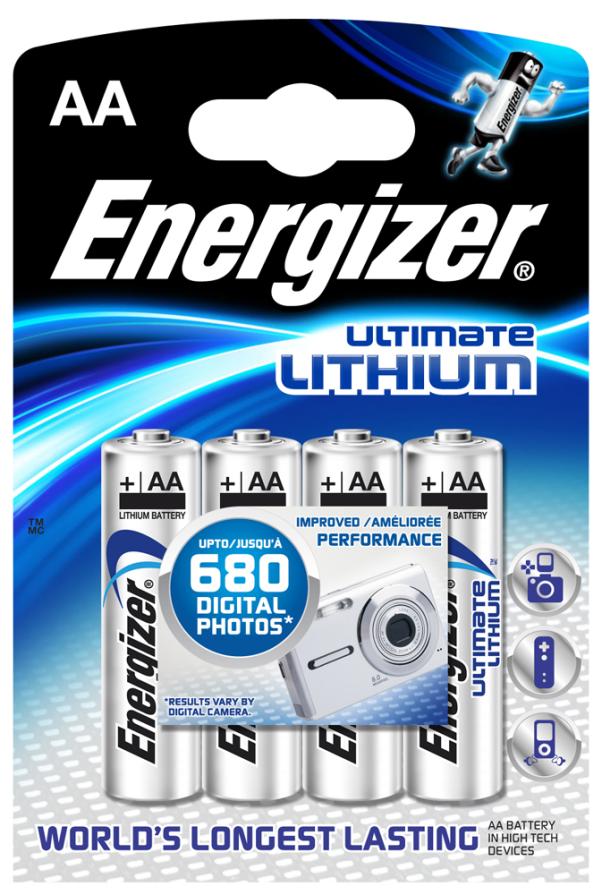 Energizer Ultimate Lithium AA Balení po 4 kusech