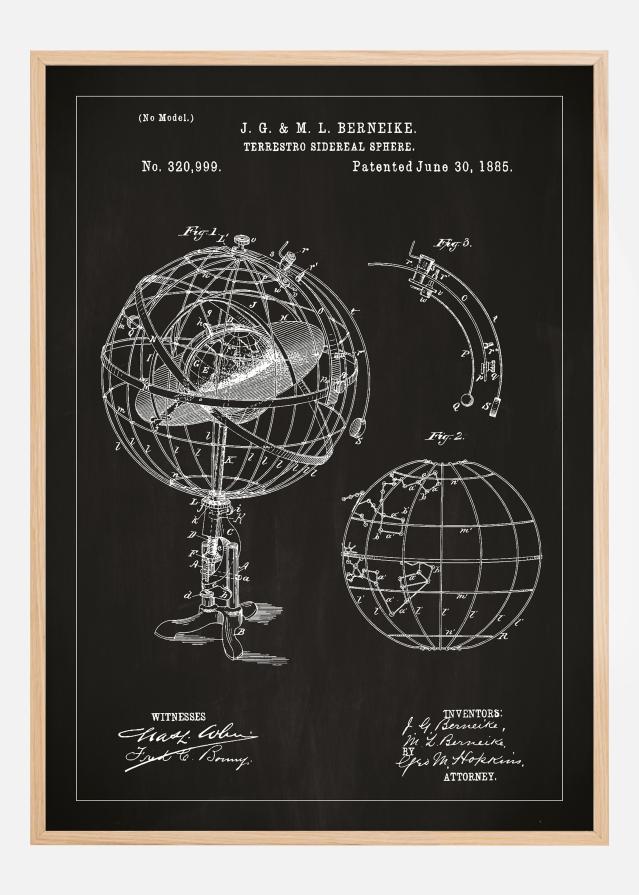 Patentový výkres - Astronomické model - Cerná Plakát