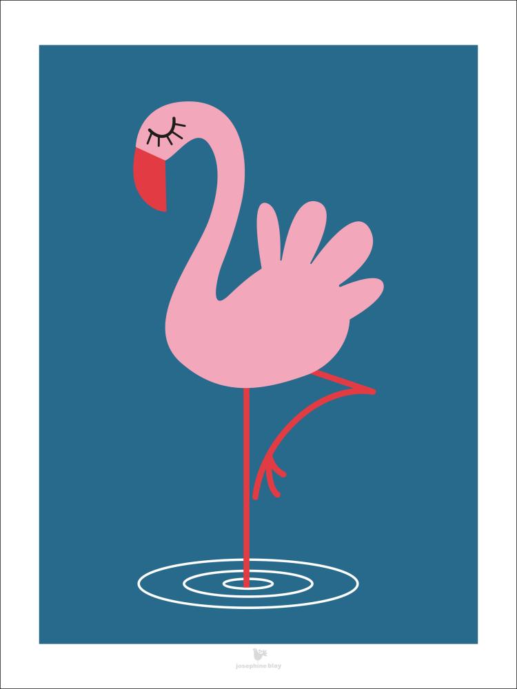 Flamingo - Blue Plakát