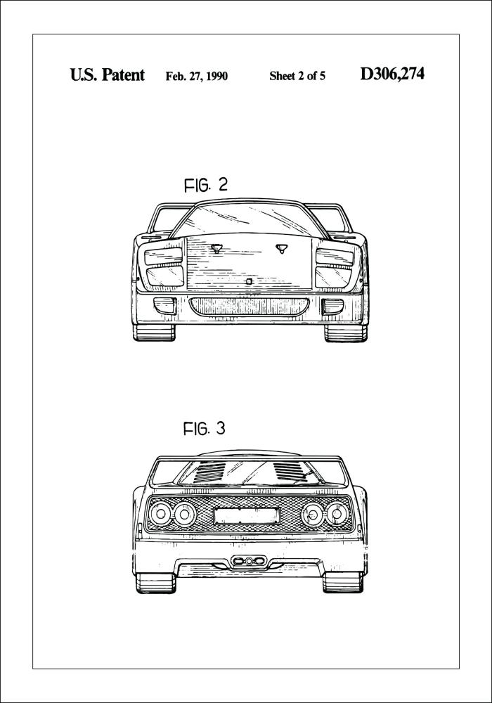 Patentový výkres - Ferrari F40 III Plakát