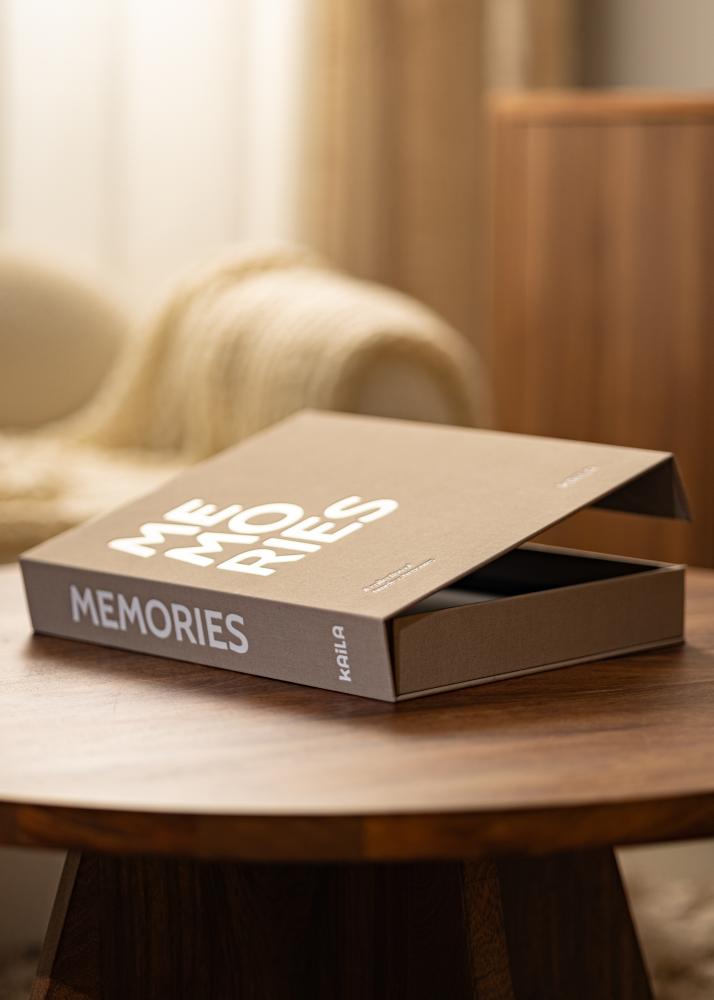 KAILA MEMORIES Grey/White - Coffee Table Photo Album (60 Cerná Strany)