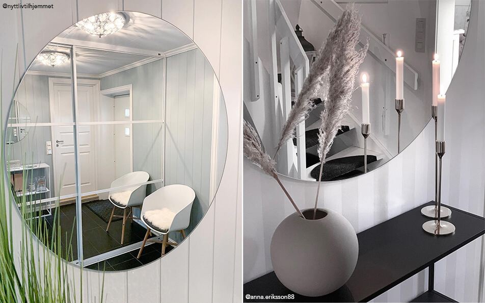 Zařízení předsíně – kulatá nástěnná zrcadla